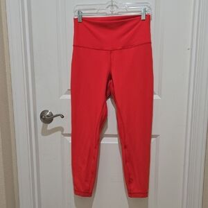 Lululemon Athletica Red Leggings High Waist Stretch